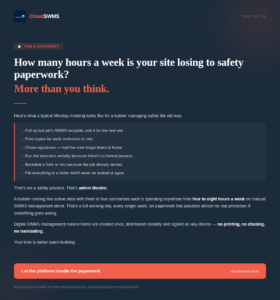 How many hours a week is your site losing to safety paperwork?